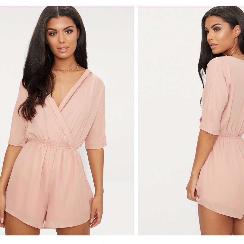 PrettyLittleThing Nude Romper